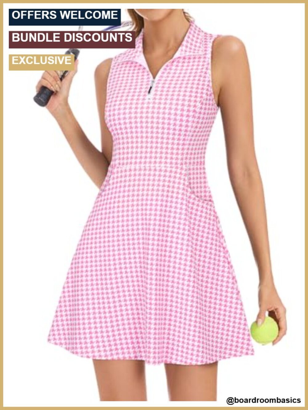 Athletic Tennis Dress with Shorts Pockets Quick Dry